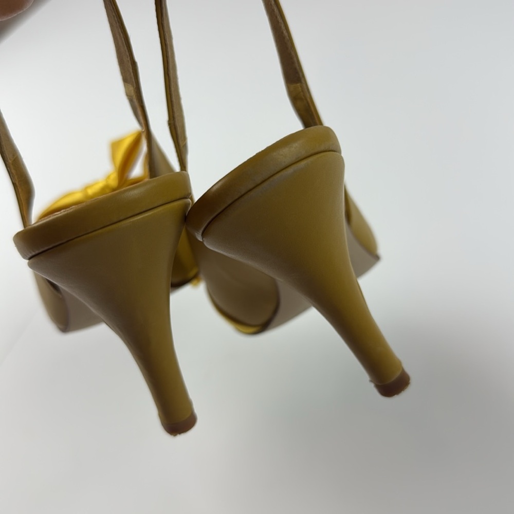 J. Crew Augusta leather peep toe Sling back Heels - Picture 4 of 6